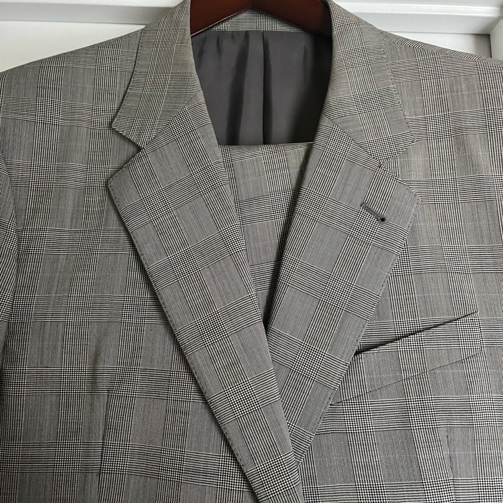 Gray Checkered Armani Suit Set